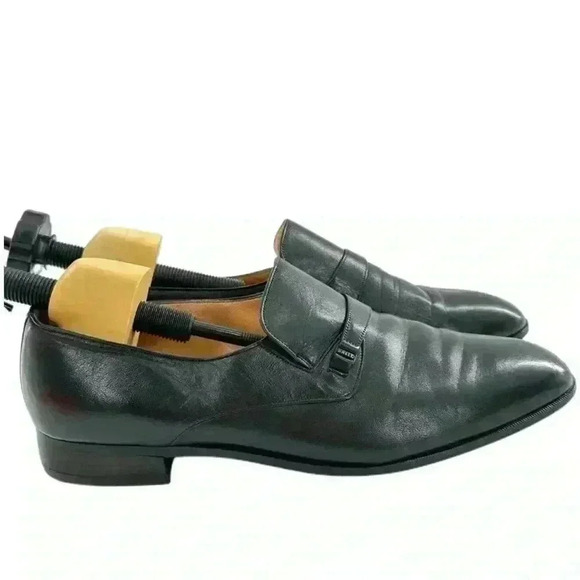 Bally mens loafers size 12 black leather slip on vintage 80s 90s main image 5